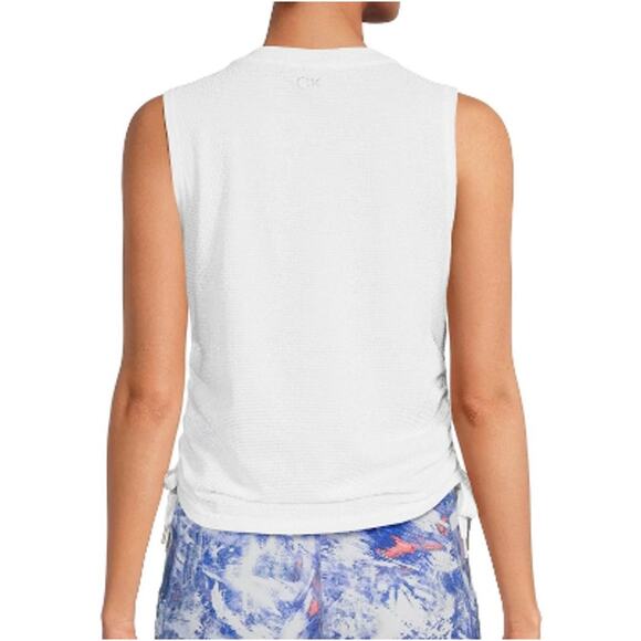 Calvin Klein Women's Ruched Side Tie Gym Workout Tank Top Green Size Medium NWT - Picture 4 of 4